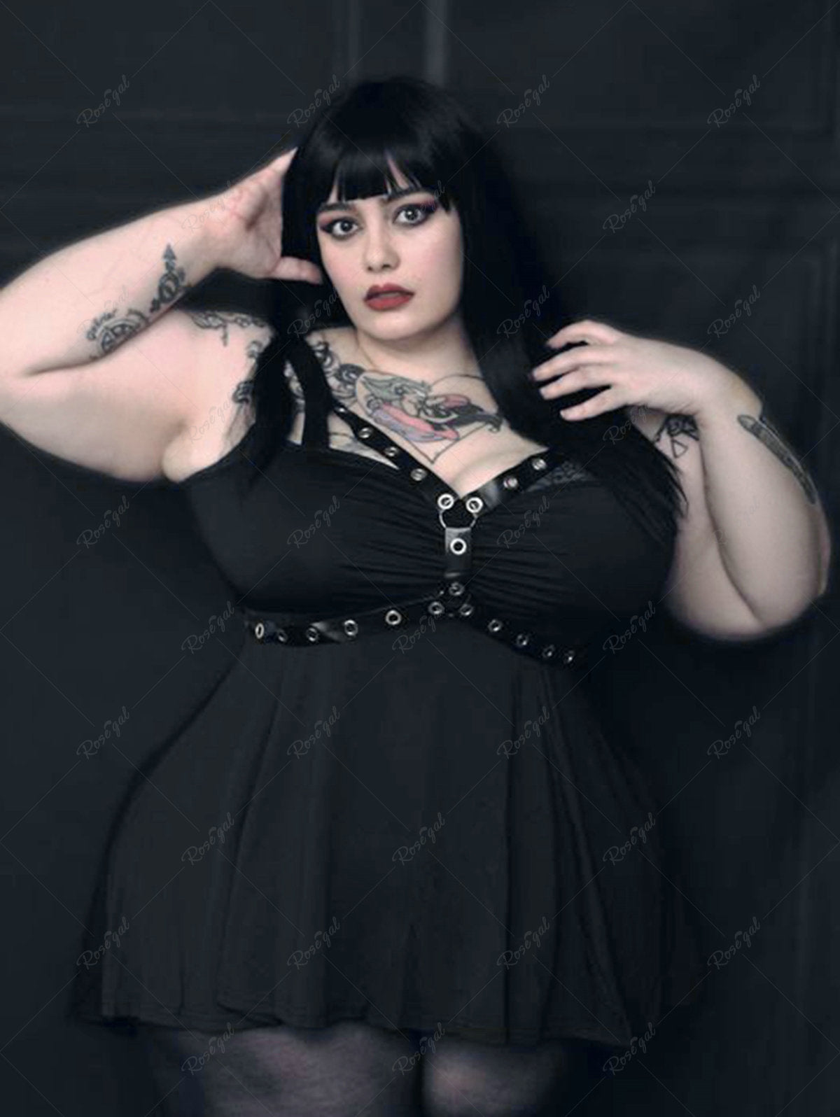 Desy Loves Plus Size & Curve Gothic Harness High Low Tank Top Black / S | US 8