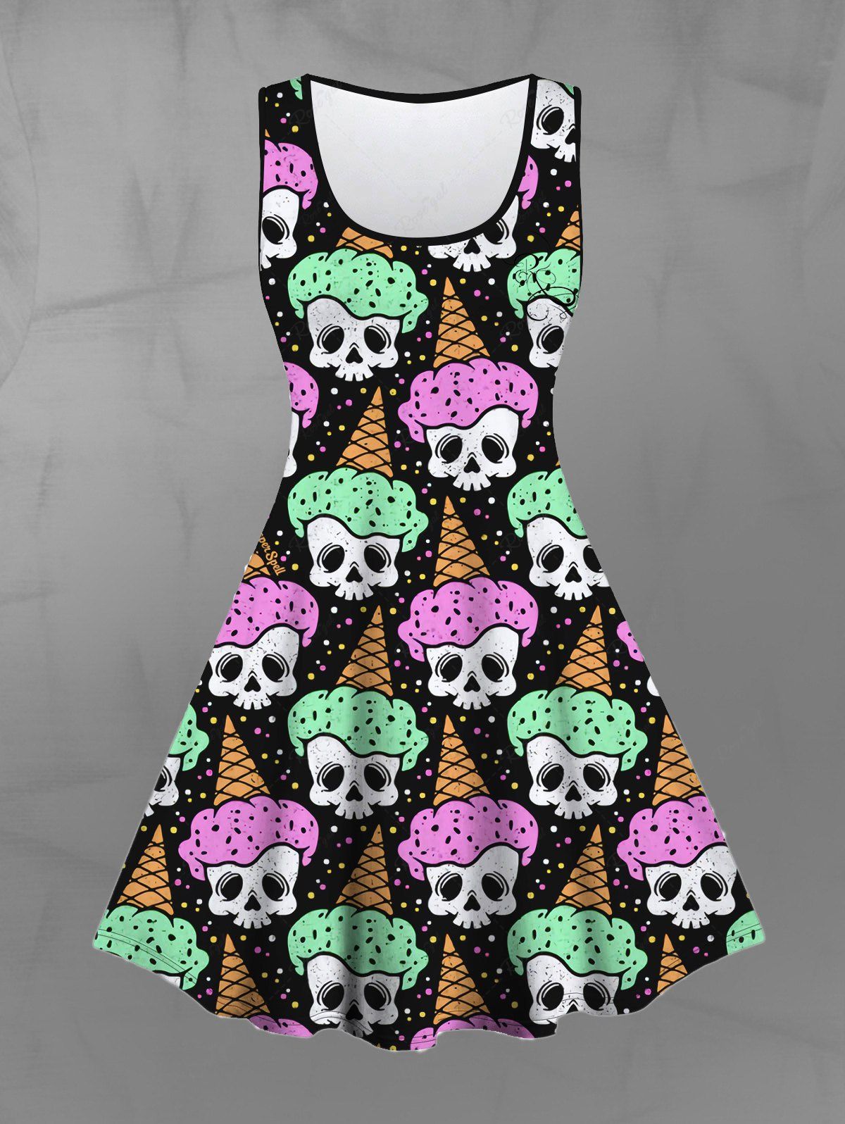skull lace back dress Black Lace Back Skull Cutout Dress