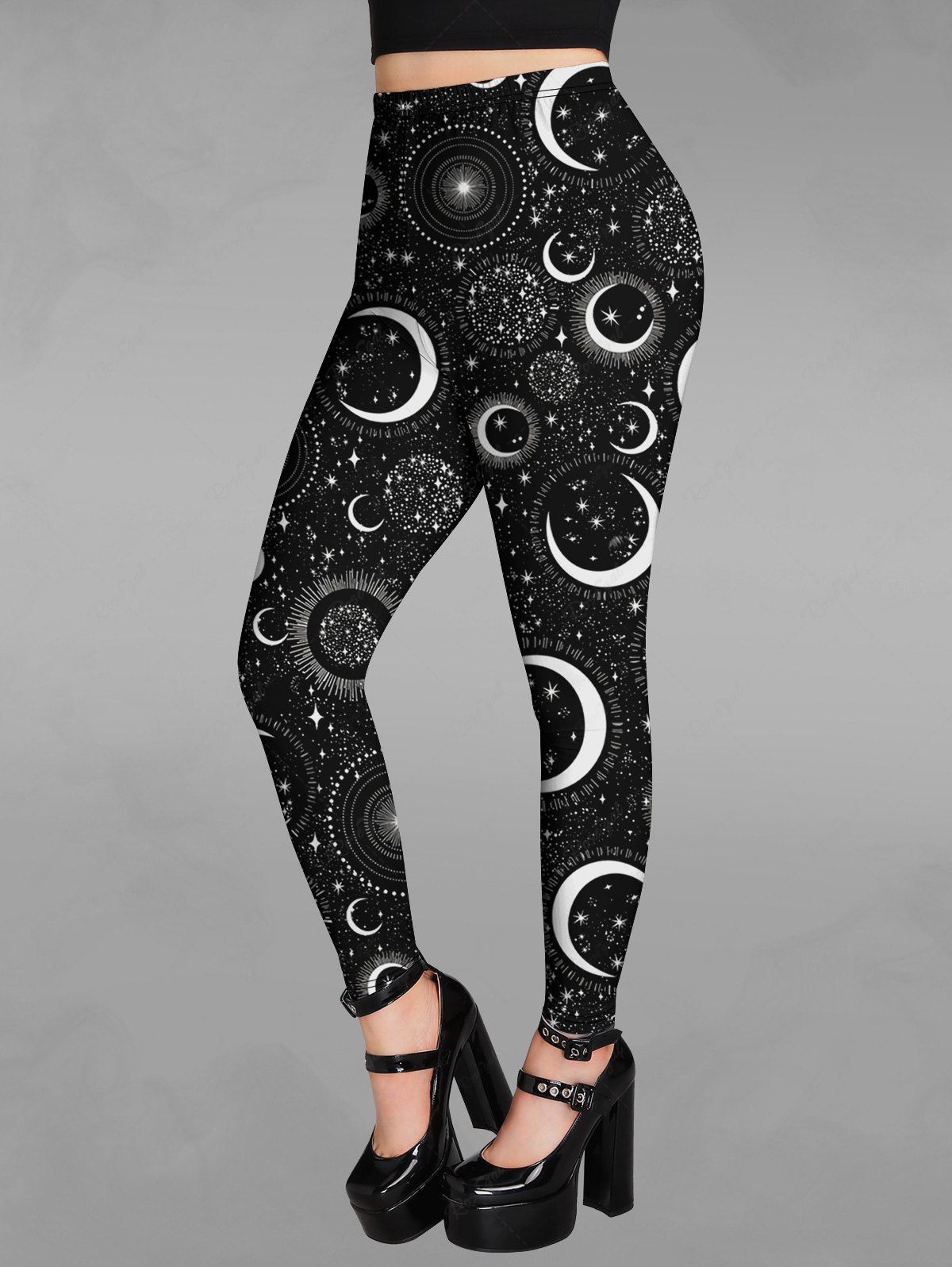 Gothic Moon Star Galaxy Print Skinny Leggings – Rgothic