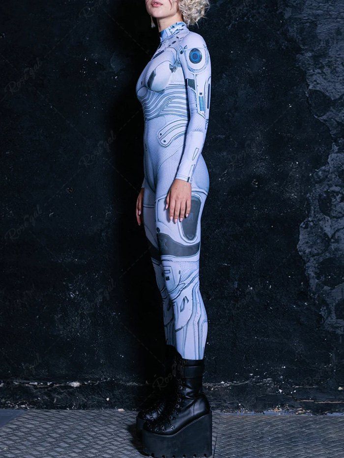 Gothic Astronaut Costume Graphic Print Jumpsuit