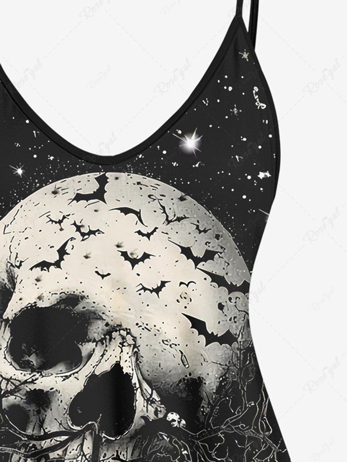 Gothic Skull Branch Galaxy Print Cami Top(Adjustable Shoulder Strap)
