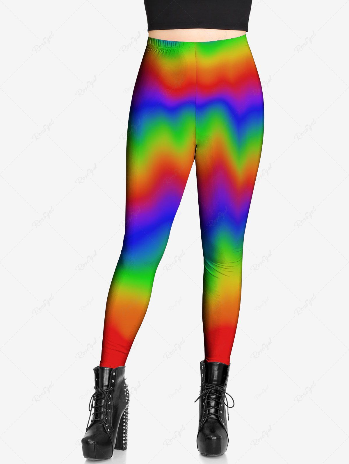 Gothic Ombre Color Print Skinny Leggings