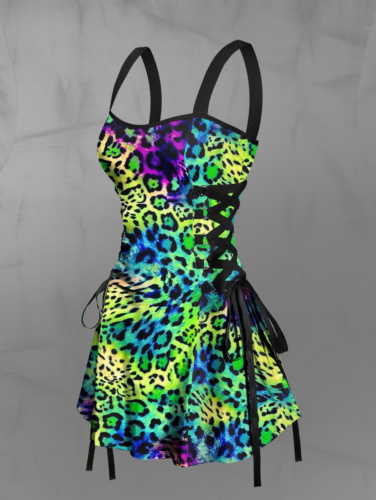 neon cheetah dress Neon Leopard Fitted Dress | Alternative Clothing Store