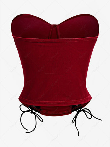 Gothic Lace Up Spider Velvet Top
