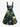 Gothic Plus Size Skull Flower Leaf Print Button A Line Dress with Removable Belt