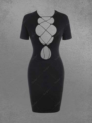 Gothic Lace-up Slinky Bodycon Dress