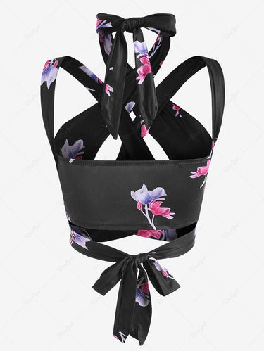 Gothic Floral Criss Cross Tied Archie Top