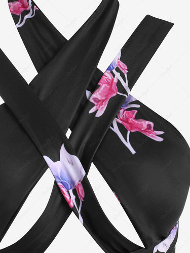 Gothic Floral Criss Cross Tied Archie Top