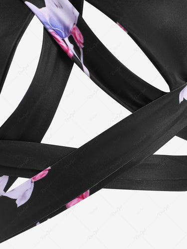 Gothic Floral Criss Cross Tied Archie Top