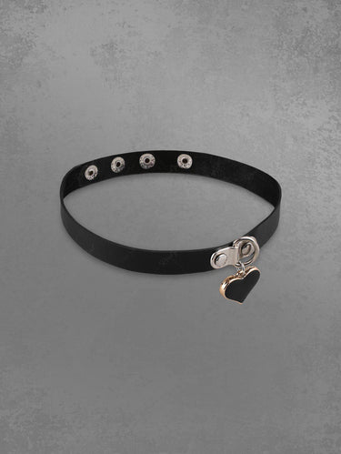 Gothic Adjustable PU Leather Heart Choker