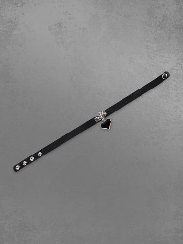 Gothic Adjustable PU Leather Heart Choker
