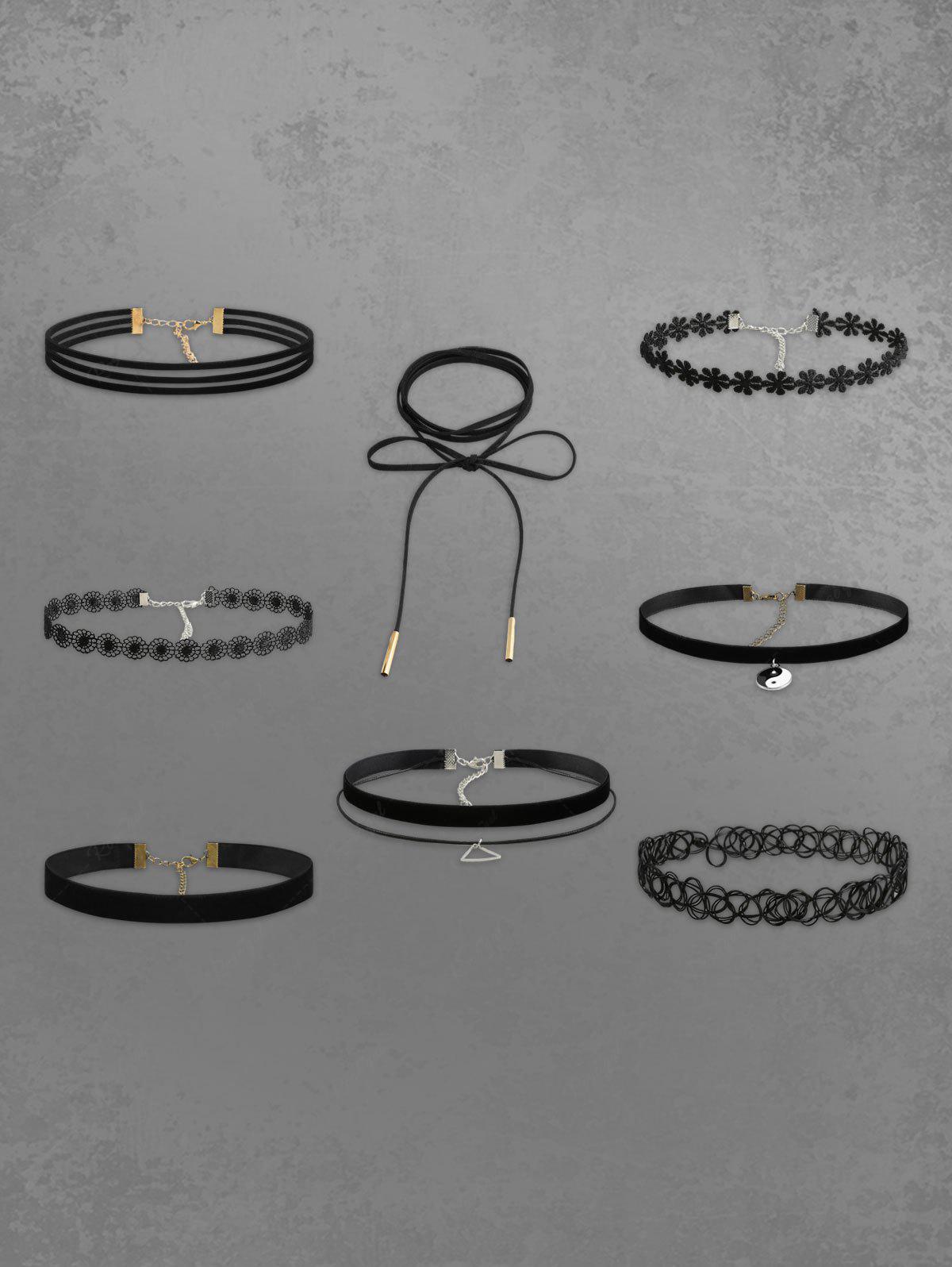 8 Pieces Choker Necklace Set