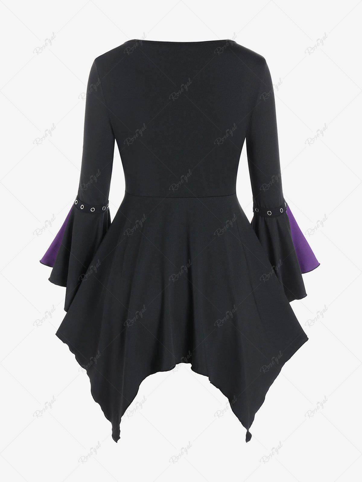 ROSE GAL Women Plus Size Gothic Top – Ausgestellte Glockenärmel, Cold Shoulder, Lace-up, Zweifarbig, Ideal Für Halloween, Hexen-Kostüm & Renaissance-Party (Größen S–5XL) ROSE GAL Women Plus Size Gothic Top – Ausgestellte Glockenärmel, Cold Shoulder, Lace-up, Zweifarbig, Ideal Für Halloween, Hexen-Kostüm & Renaissance-Party (Größen S–5XL)