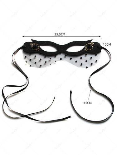 Sheer Mesh Polka Dot Nightclub Cosplay Eye Mask Halloween Party Mask