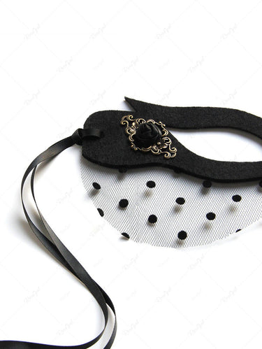 Sheer Mesh Polka Dot Nightclub Cosplay Eye Mask Halloween Party Mask
