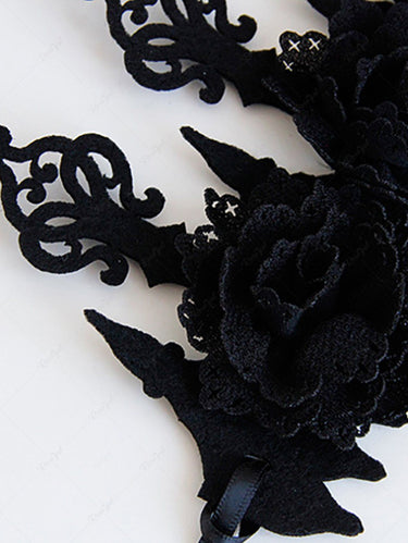 Halloween Dark Gothic Black Crown Wreath Headband