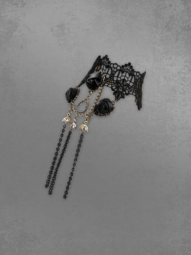 Gothic Vintage Lace Rose Chains Finger Ring Bracelet
