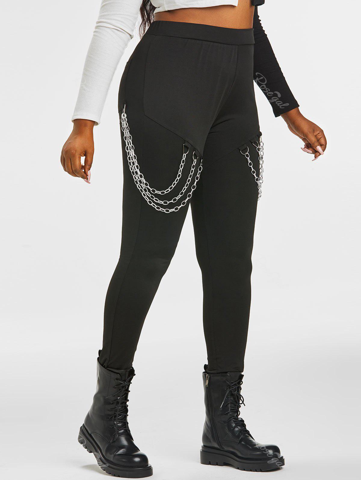 💗Andrea Loves💗 Gothic Chain Embellished High Waisted Pants