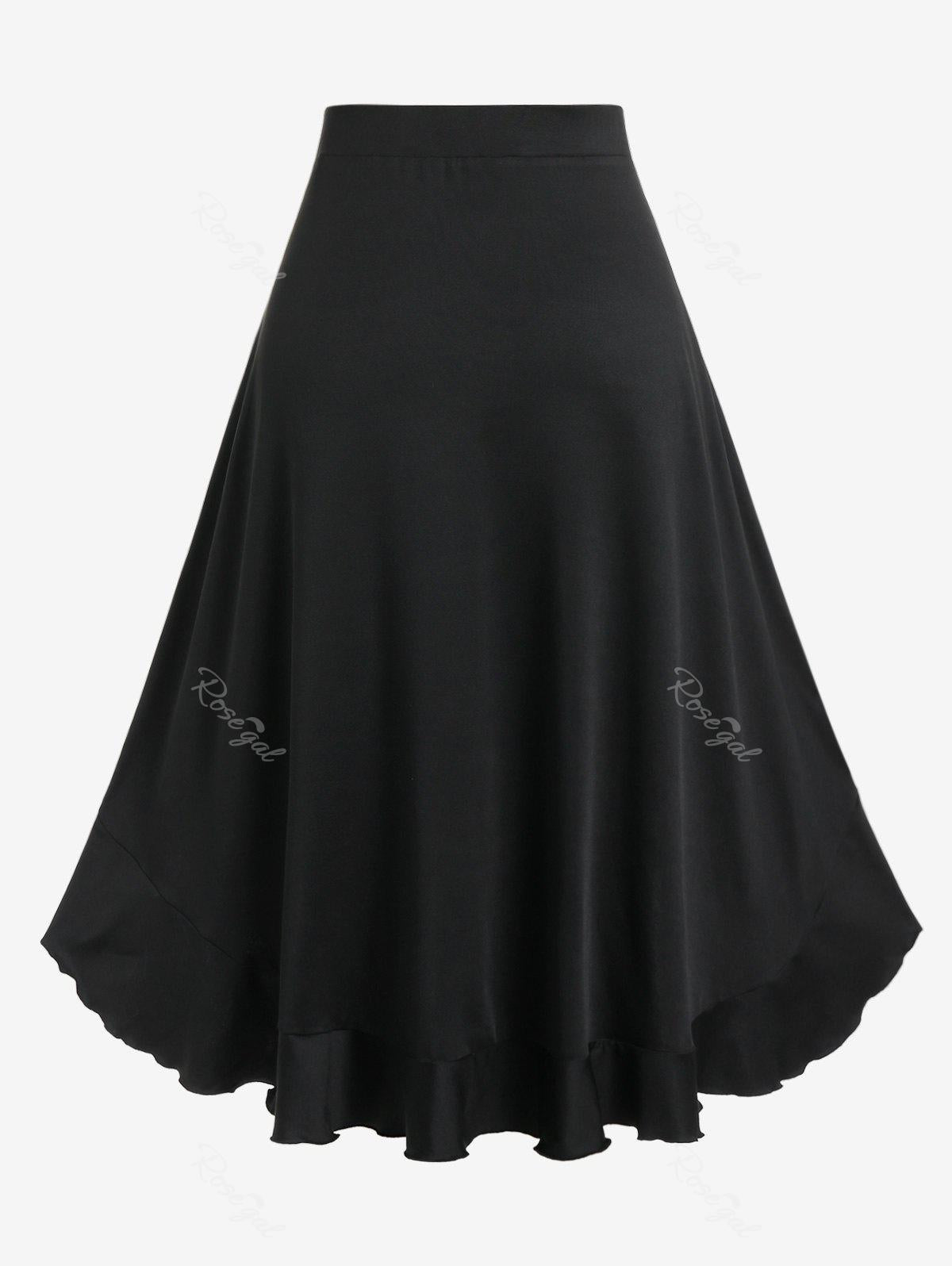Gothic High Low Flounce Layered Skirt