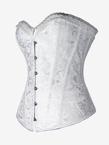 💗Vixtina Loves💗 Gothic Plus Size Frilled Lace-up Boning Brocade Corset