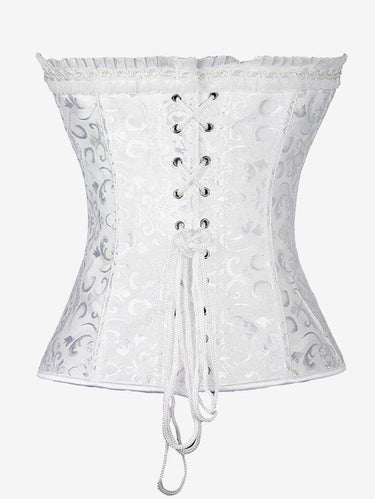 💗Vixtina Loves💗 Gothic Plus Size Frilled Lace-up Boning Brocade Corset