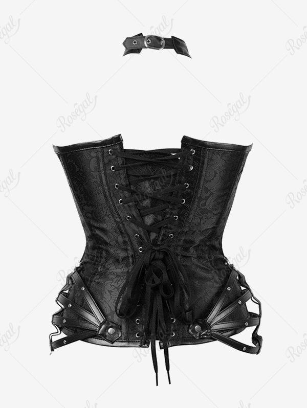 💗MARIKA LOVES💗 Gothic Halter Crisscross PU Leather Strappy Overbust Co –  Rgothic