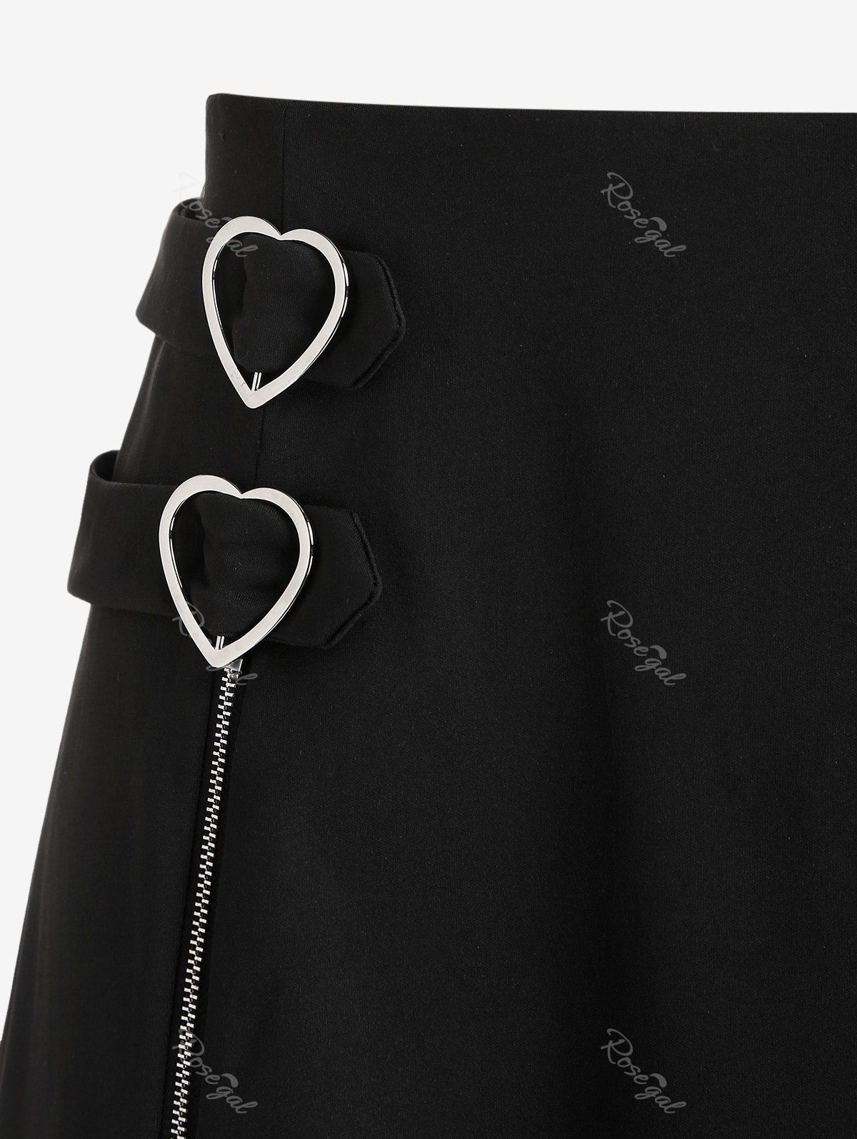Gothic Zippers Heart-ring Mini A Line Skirt