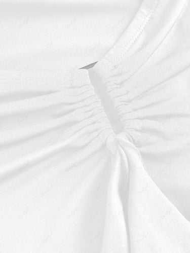 Gothic Flounces Metal Hardware Ruched Mini Skirt