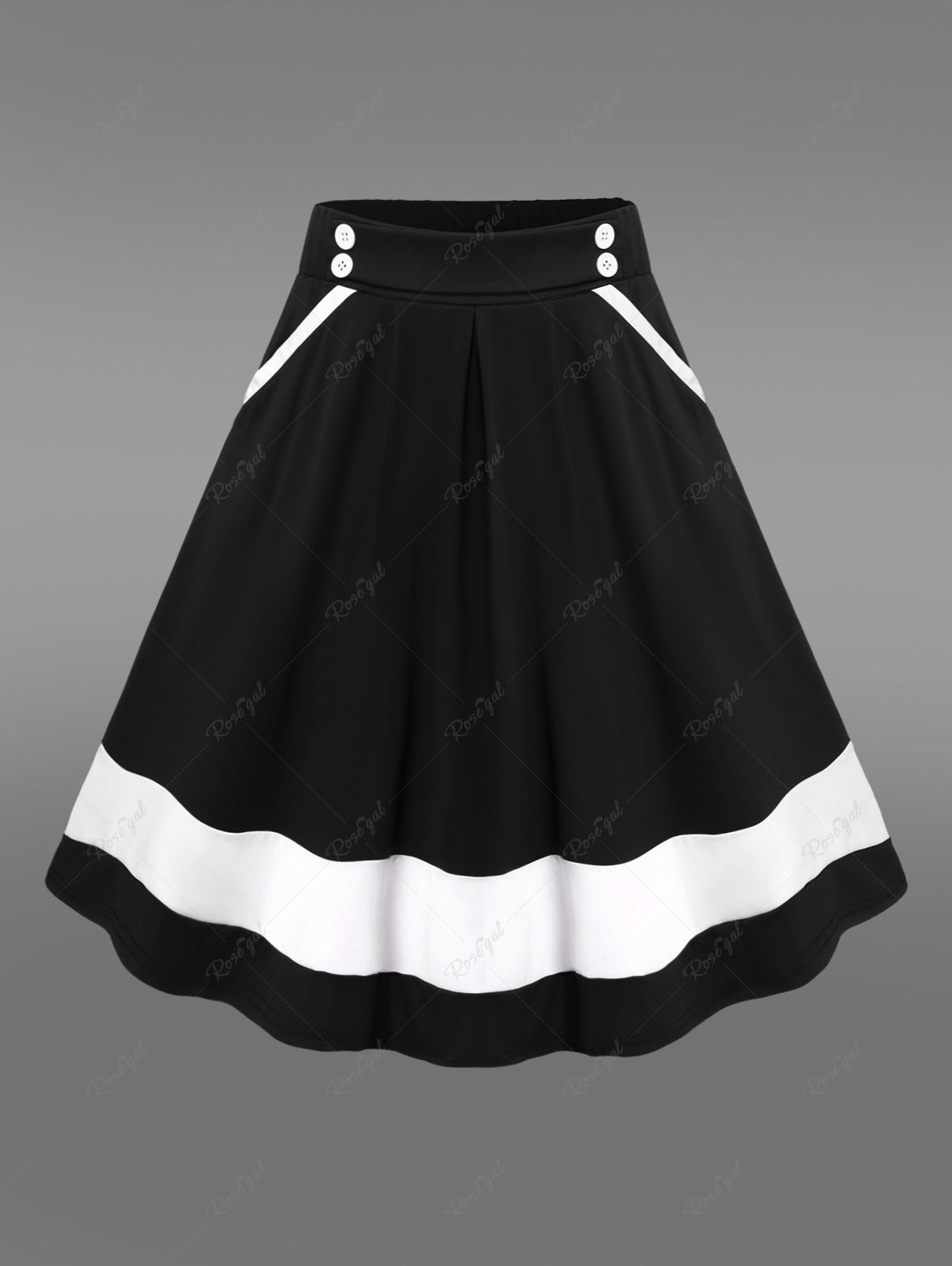 Gothic Colorblock A Line Midi Skirt