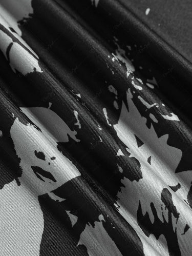 Gothic Abstract Figure Printed Vintage Short Sleeve Baby Tee