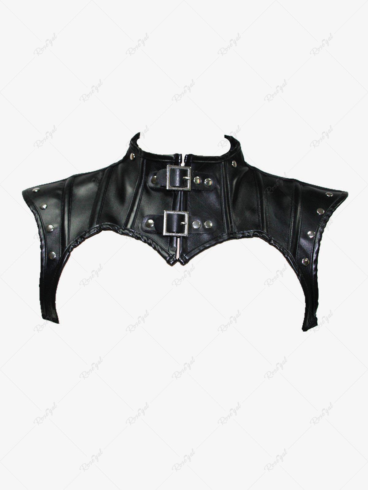 💗Dvorah Loves💗 Gothic Steampunk Lace Up PU Leather Rivets Shrug Bolero Collar