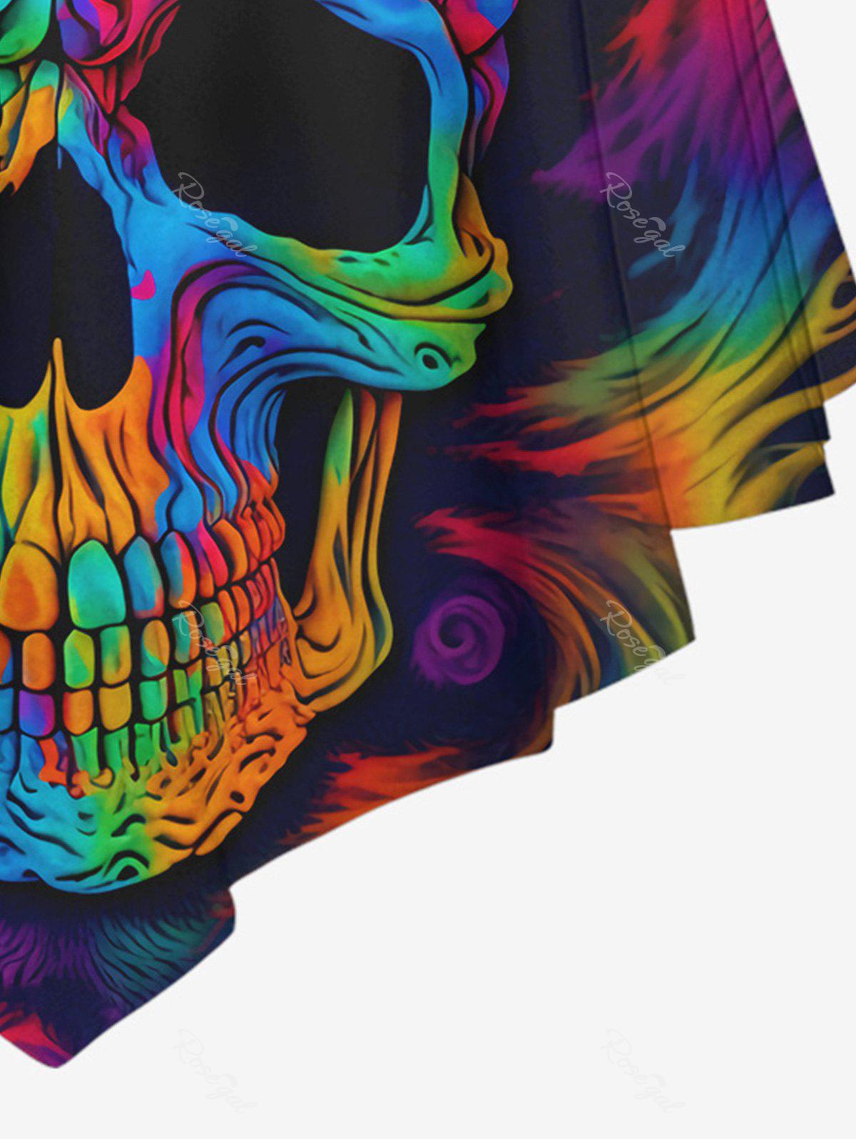 💗Coralie Loves💗 Gothic 3D Print Flounce Tankini Top（Adjustable Shoulder Strap）