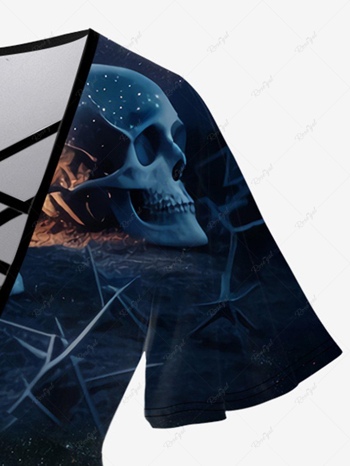 💗Stephanie Loves💗 Gothic 3D Print Crisscross V Neck Short Sleeve T-Shirt