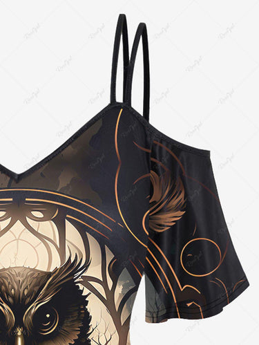 Gothic Plus Size Cold Shoulder T-shirt