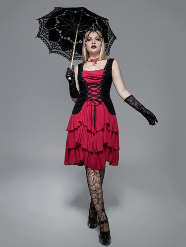Rosegal Gothic Grommets Lace-Up Ruched Layered Tank Dress Plus Size,Red,4x | US 26-28,Summer,A-Line,Sleeveless,Square Collar,Grommet,Lace Up,Ruched, Rosegal Gothic Grommets Lace-Up Ruched Layered Tank Dress Plus Size,Red,4x | US 26-28,Summer,A-Line,Sleeveless,Square Collar,Grommet,Lace Up,Ruched,