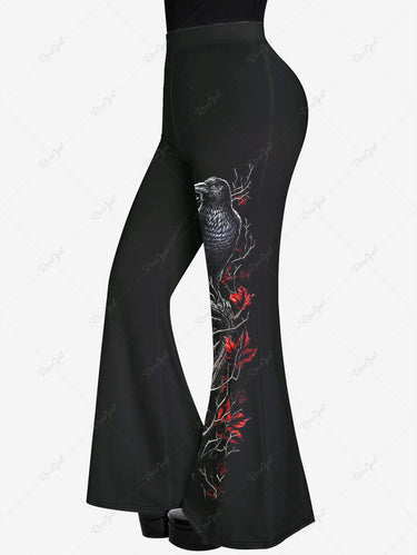 Gothic Plus Size 3D Print Flare Pants