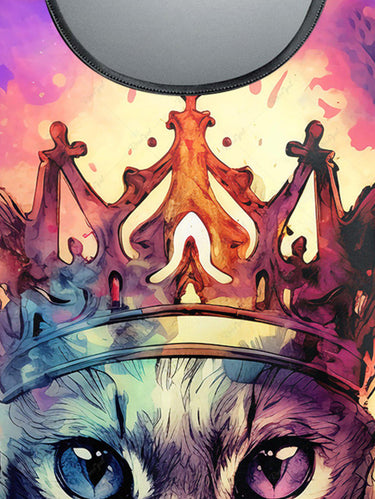 Gothic Plus Size Crown Cat Paint Splatter Print T-shirt