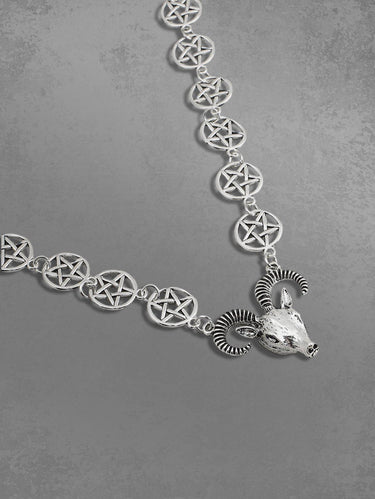 Goat Pentagram Shaped Pendant Necklace