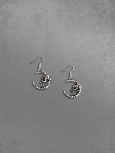 Gothic Vintage Fashion Skulls Moon Drop Earrings