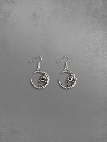 Gothic Vintage Fashion Skulls Moon Drop Earrings