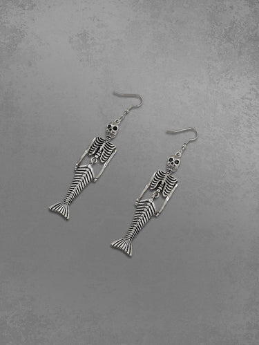 Gothic Fish Bone Shaped Drop Earrings