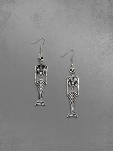 Gothic Fish Bone Shaped Drop Earrings