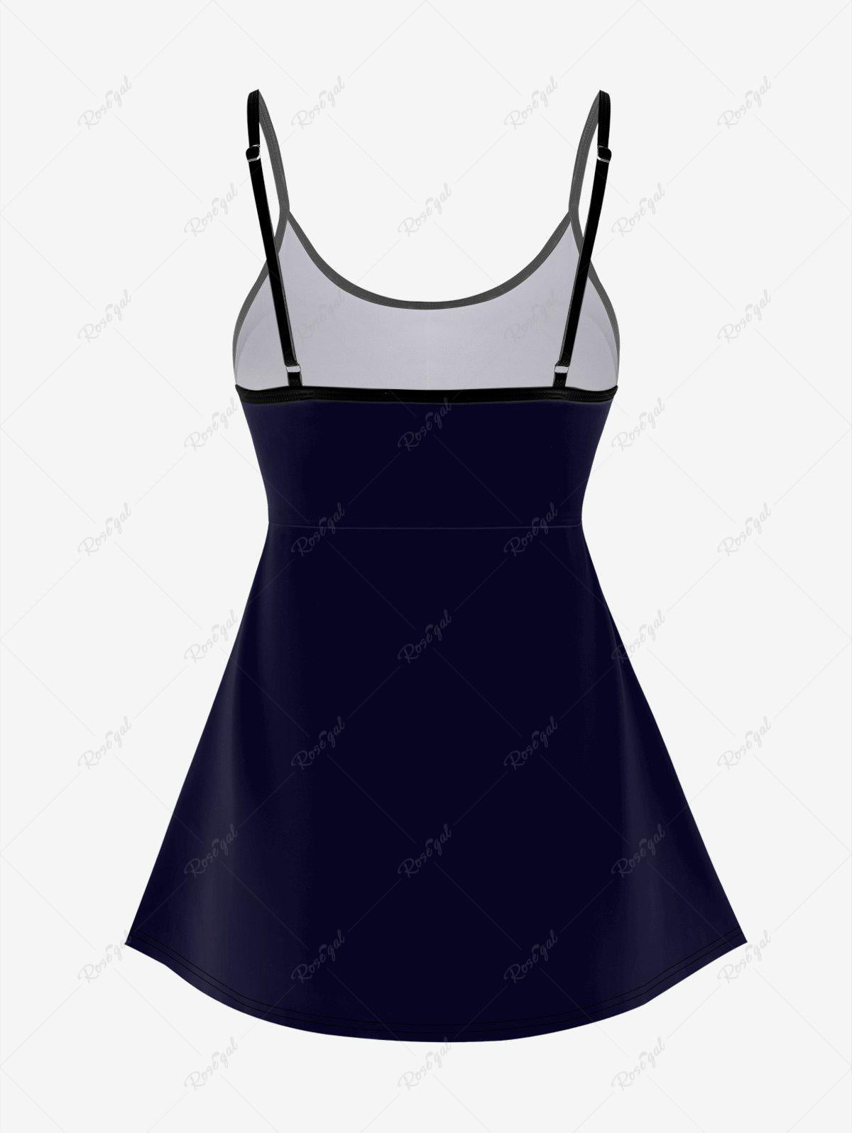 Gothic 3D Print Boyleg Tankini Swimsuit (Adjustable Shoulder Strap)