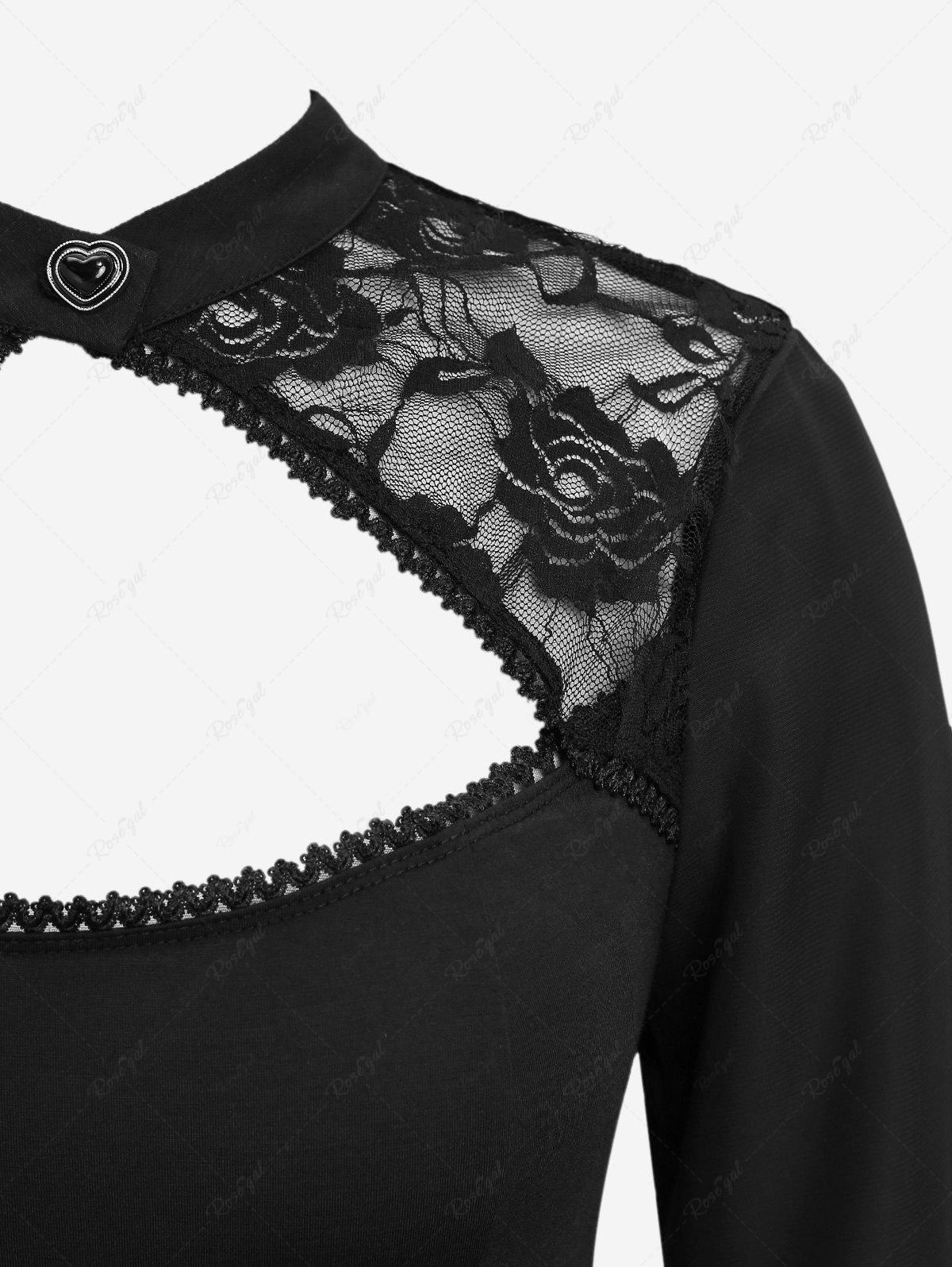 Gothic Lace Panel Hook and Eye Layered Ruched High Low Flutter Sleeves –  Rgothic