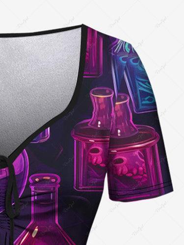 💗Stephanie Loves💗 Gothic Plus Size 3D Print Cinched Dress