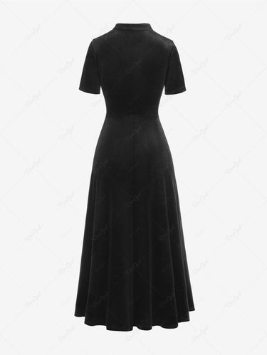 Gothic Plus Size Floral Lace Panel PU Lace-up Ruched Corset Dress(3 Days Delivery)