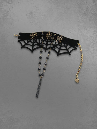 Hollow Out Spider Web Beaded Bracelet