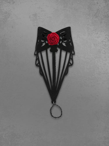 Hollow Out Rose Flower Bracelet With Finger Chain