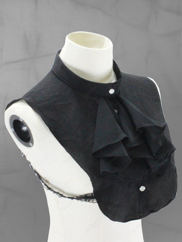 Vintage Gothic Ruffles Chiffon Buttons Collar