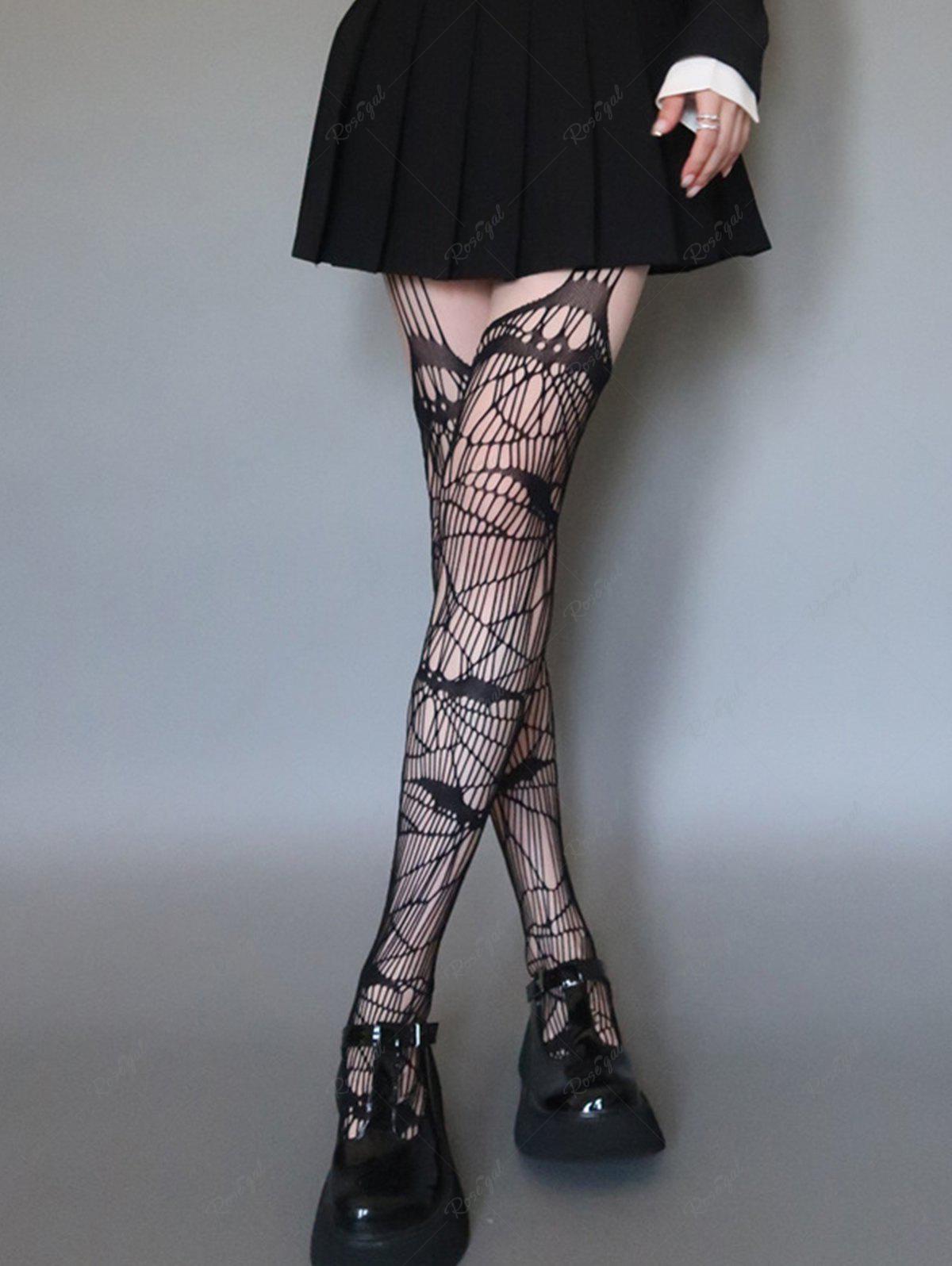 Bat Fishnet Hollow Out Suspender Stockings